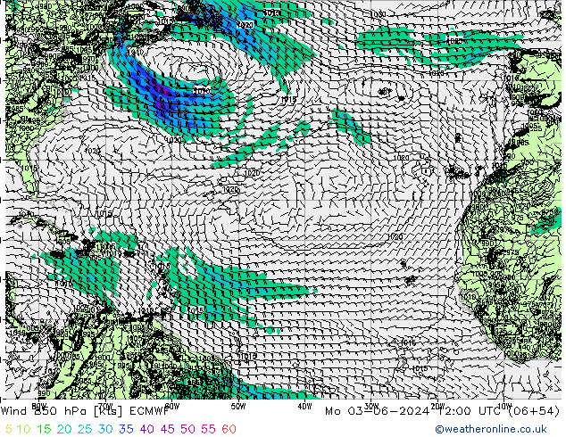 Wind 850 hPa ECMWF Mo 03.06.2024 12 UTC