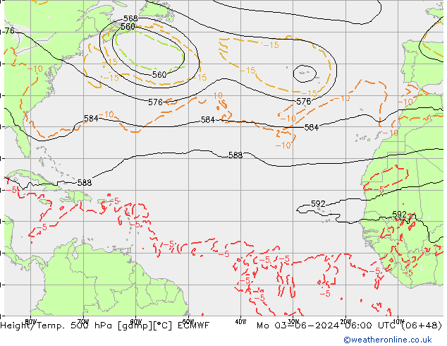 Z500/Regen(+SLP)/Z850 ECMWF ma 03.06.2024 06 UTC