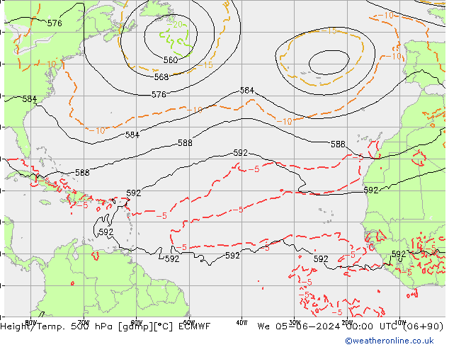 Yükseklik/Sıc. 500 hPa ECMWF Çar 05.06.2024 00 UTC