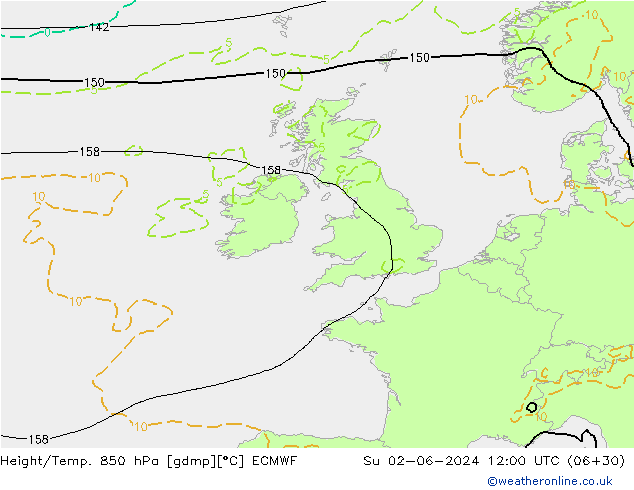 Z500/Rain (+SLP)/Z850 ECMWF dim 02.06.2024 12 UTC