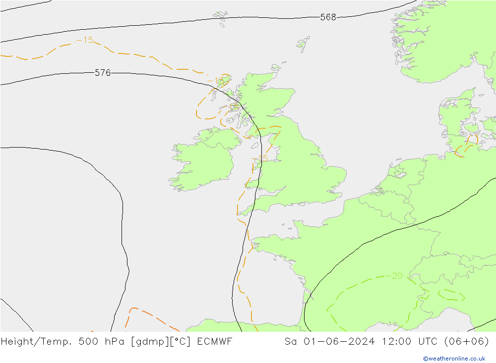 Z500/Yağmur (+YB)/Z850 ECMWF Cts 01.06.2024 12 UTC