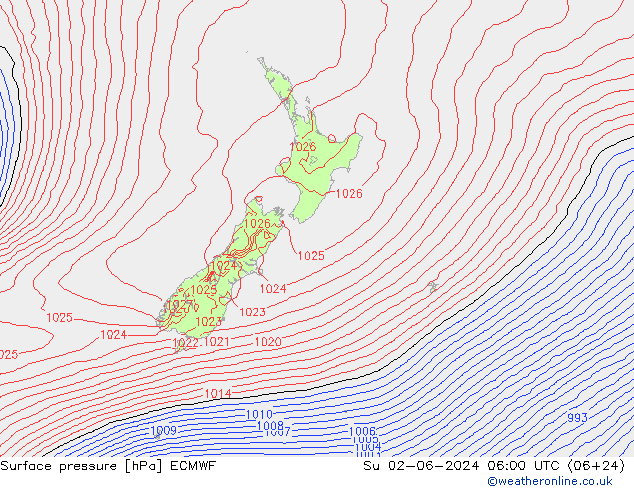 Bodendruck ECMWF So 02.06.2024 06 UTC