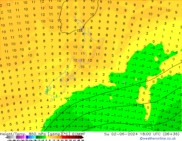 Z500/Rain (+SLP)/Z850 ECMWF Su 02.06.2024 18 UTC