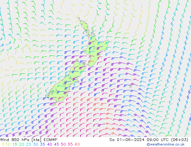 Wind 850 hPa ECMWF Sa 01.06.2024 09 UTC