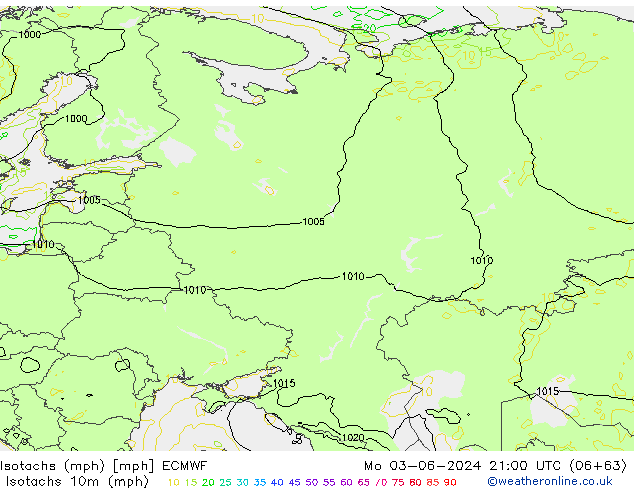 Isotachs (mph) ECMWF Mo 03.06.2024 21 UTC