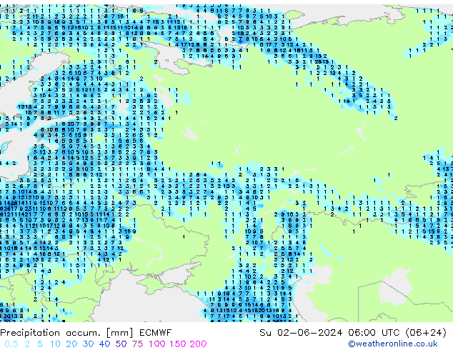 Précipitation accum. ECMWF dim 02.06.2024 06 UTC