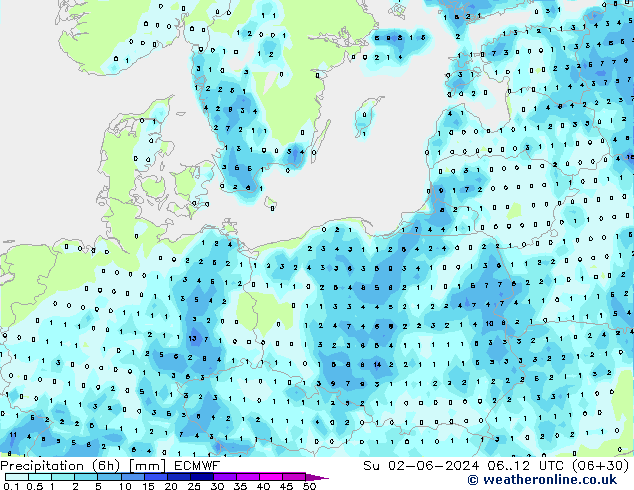 Z500/Rain (+SLP)/Z850 ECMWF Вс 02.06.2024 12 UTC