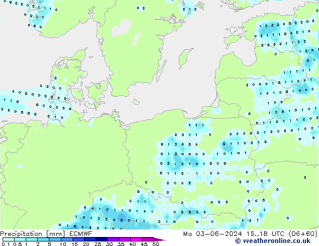 Yağış ECMWF Pzt 03.06.2024 18 UTC