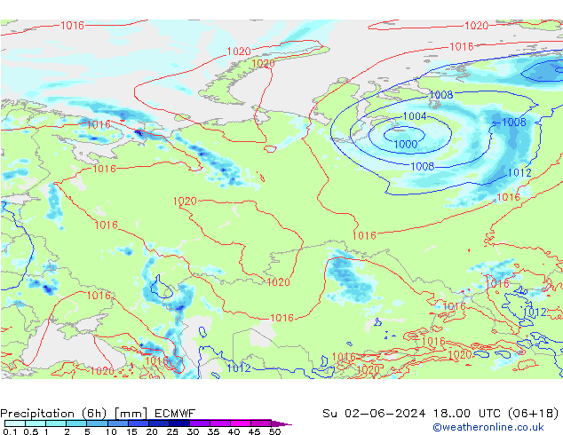 Z500/Rain (+SLP)/Z850 ECMWF Su 02.06.2024 00 UTC