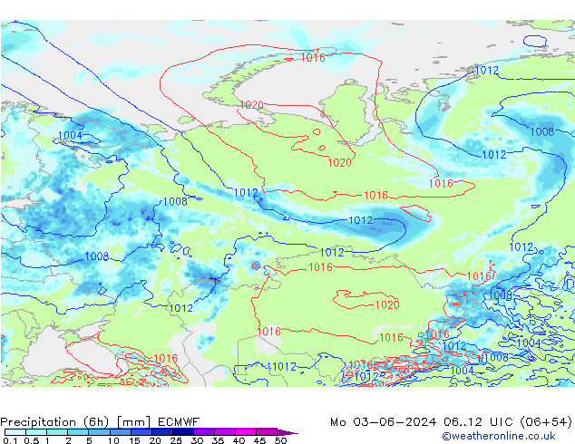 Z500/Yağmur (+YB)/Z850 ECMWF Pzt 03.06.2024 12 UTC