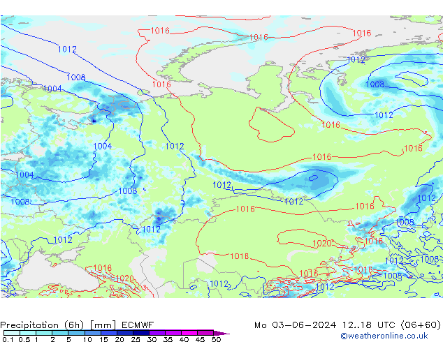 Z500/Rain (+SLP)/Z850 ECMWF lun 03.06.2024 18 UTC