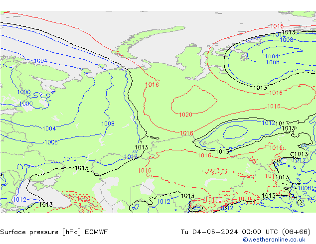 Luchtdruk (Grond) ECMWF di 04.06.2024 00 UTC