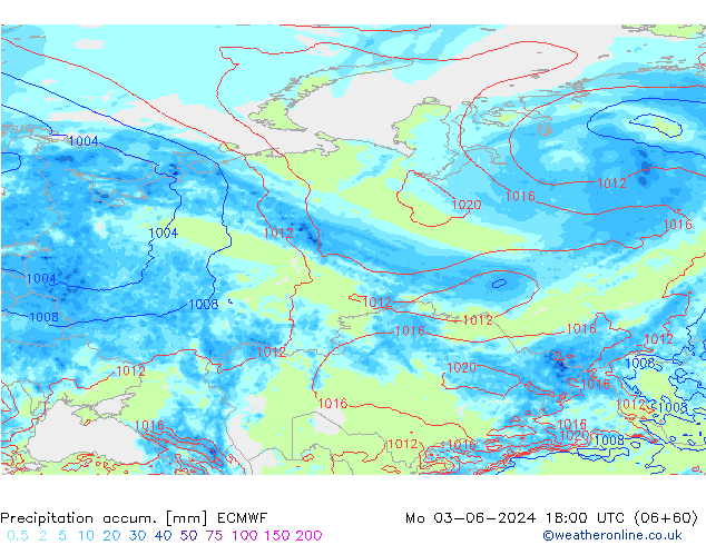 Toplam Yağış ECMWF Pzt 03.06.2024 18 UTC