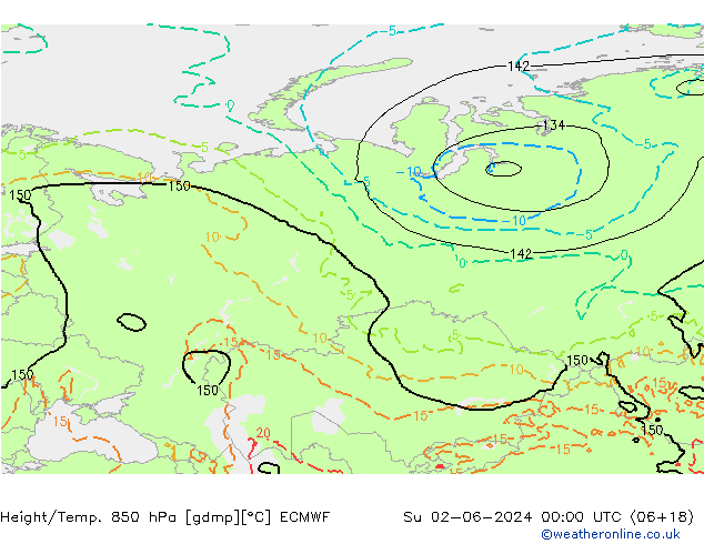 Z500/Rain (+SLP)/Z850 ECMWF Su 02.06.2024 00 UTC