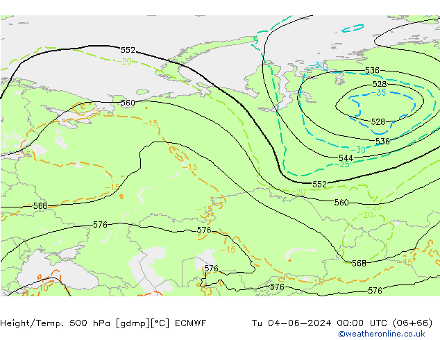 Z500/Rain (+SLP)/Z850 ECMWF Ter 04.06.2024 00 UTC