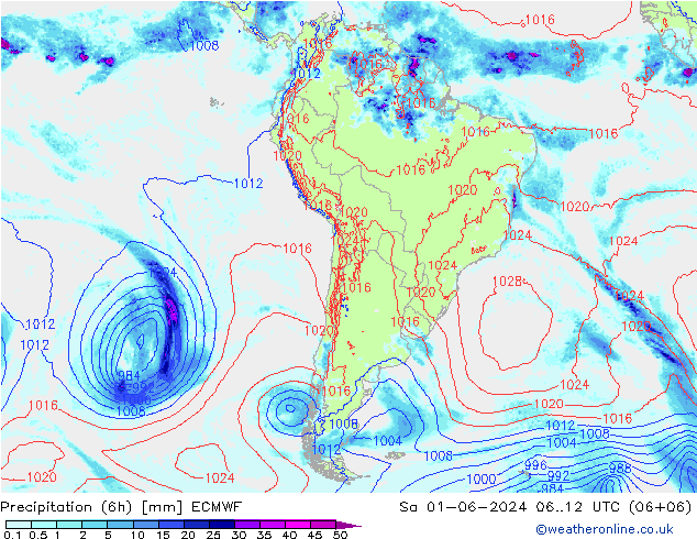 Z500/Rain (+SLP)/Z850 ECMWF sáb 01.06.2024 12 UTC