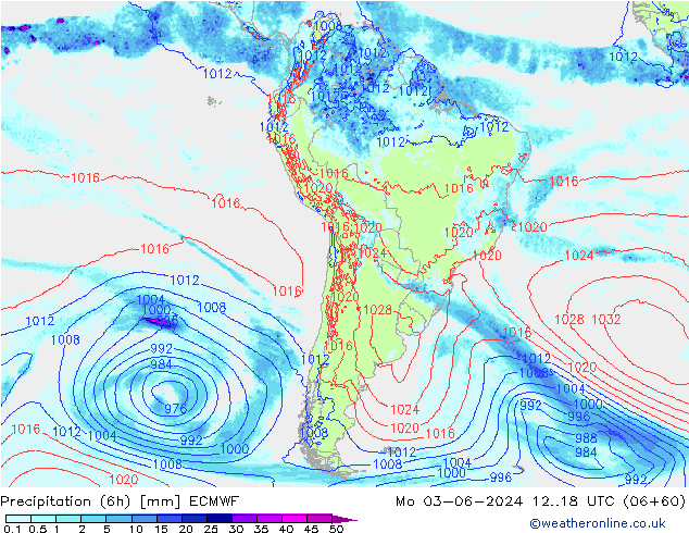 Z500/Yağmur (+YB)/Z850 ECMWF Pzt 03.06.2024 18 UTC