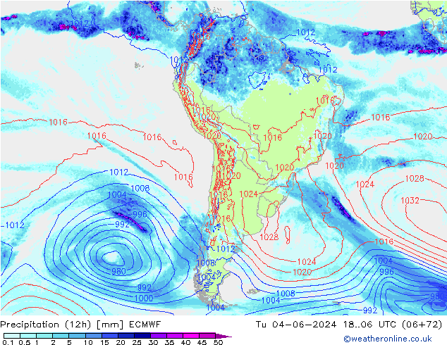 Precipitación (12h) ECMWF mar 04.06.2024 06 UTC