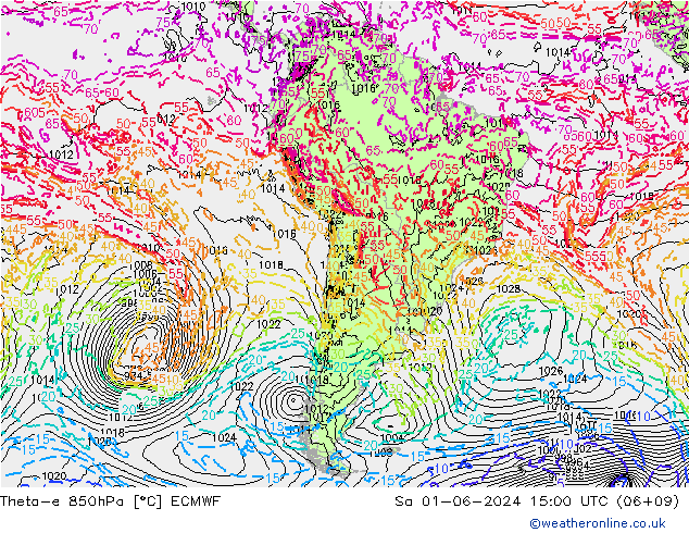 Theta-e 850hPa ECMWF Cts 01.06.2024 15 UTC