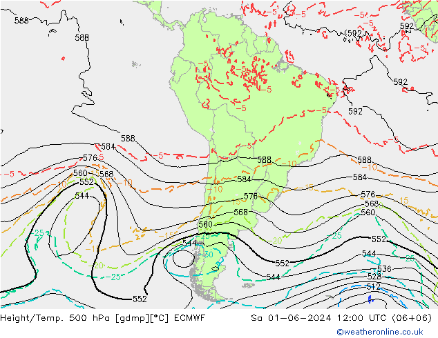 Z500/Rain (+SLP)/Z850 ECMWF sáb 01.06.2024 12 UTC