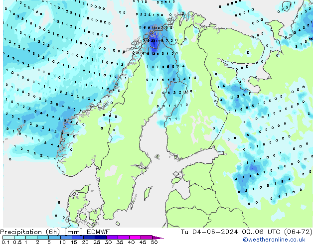 Z500/Regen(+SLP)/Z850 ECMWF di 04.06.2024 06 UTC