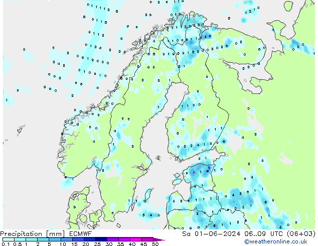 precipitação ECMWF Sáb 01.06.2024 09 UTC