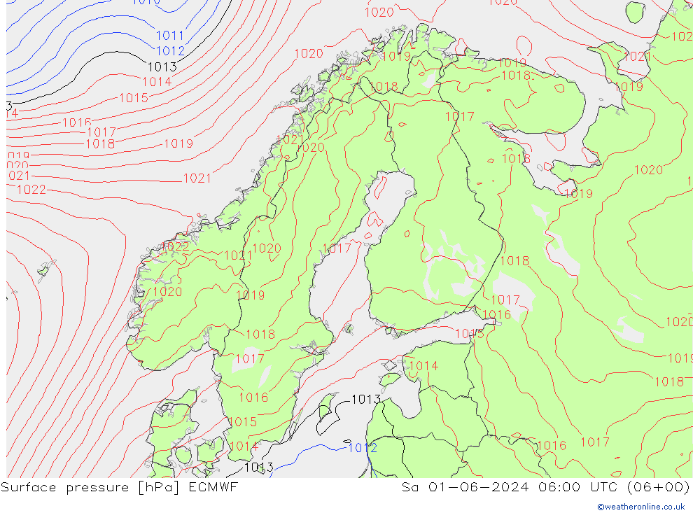 Luchtdruk (Grond) ECMWF za 01.06.2024 06 UTC