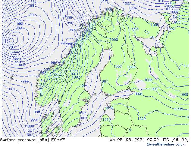 Bodendruck ECMWF Mi 05.06.2024 00 UTC