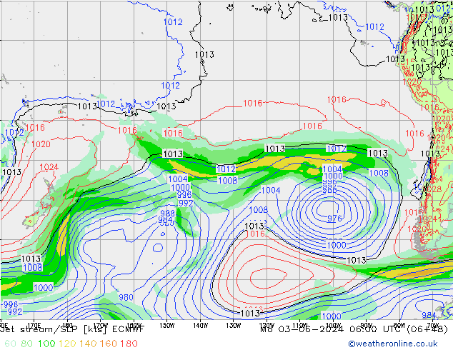 Straalstroom/SLP ECMWF ma 03.06.2024 06 UTC