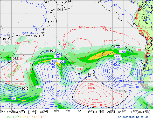 Jet stream/SLP ECMWF Tu 04.06.2024 18 UTC