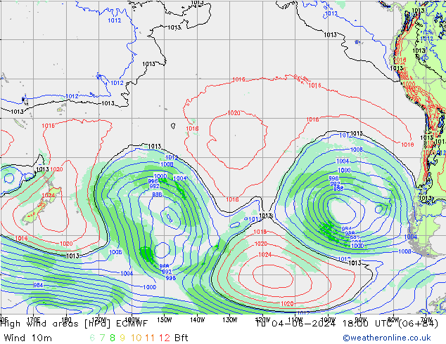 Windvelden ECMWF di 04.06.2024 18 UTC