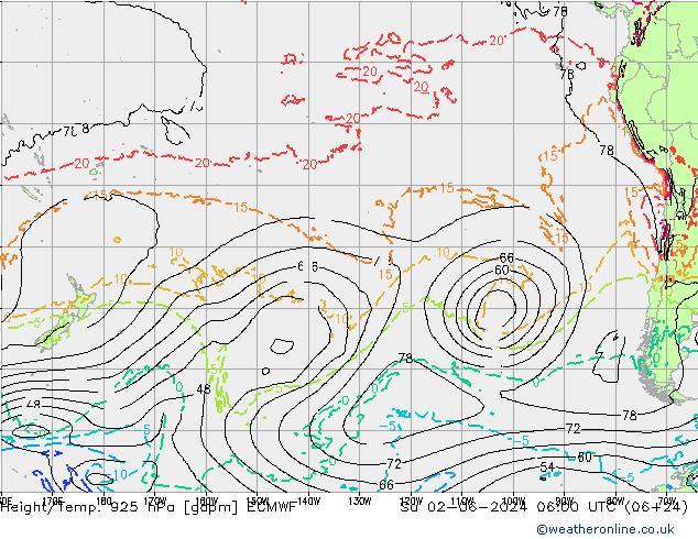 Height/Temp. 925 hPa ECMWF Su 02.06.2024 06 UTC