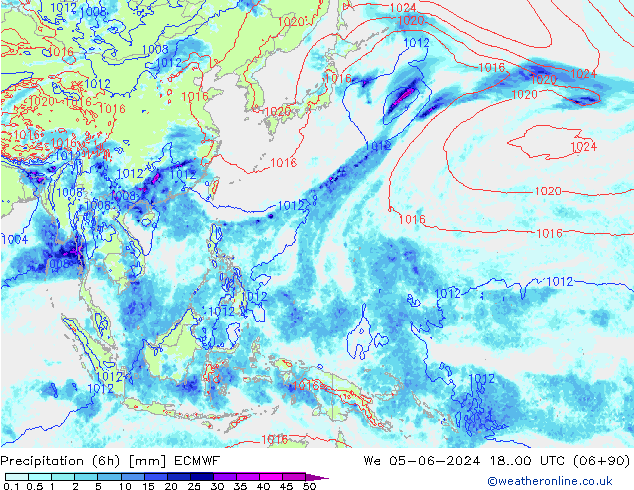 Yağış (6h) ECMWF Çar 05.06.2024 00 UTC