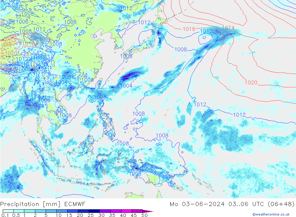 Precipitación ECMWF lun 03.06.2024 06 UTC