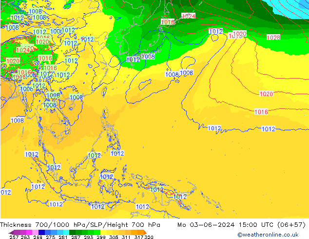 Dikte700-1000 hPa ECMWF ma 03.06.2024 15 UTC