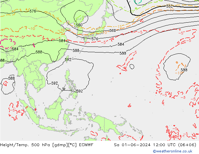 Z500/Rain (+SLP)/Z850 ECMWF  01.06.2024 12 UTC