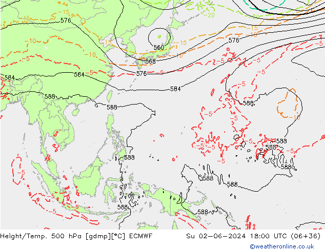 Z500/Rain (+SLP)/Z850 ECMWF  02.06.2024 18 UTC