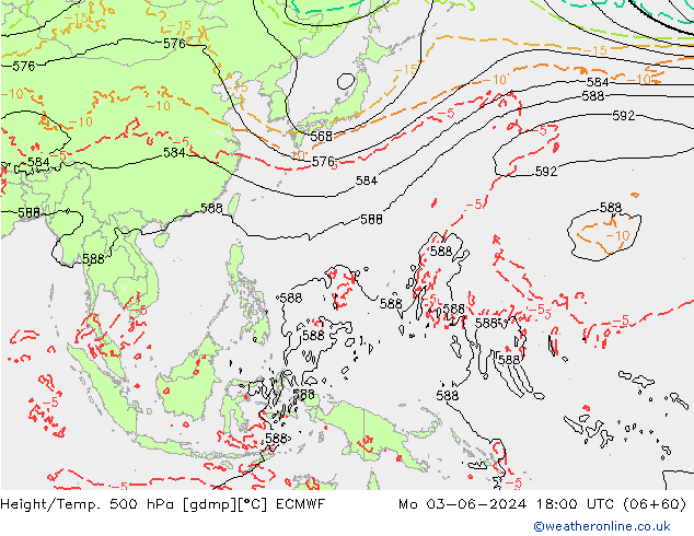 Z500/Rain (+SLP)/Z850 ECMWF Seg 03.06.2024 18 UTC