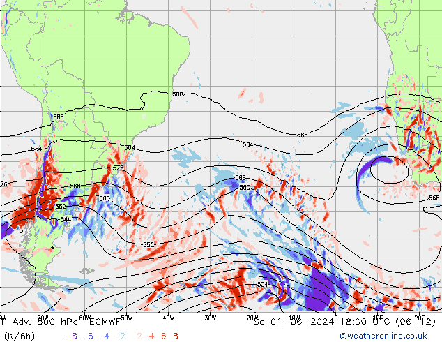 T-Adv. 500 hPa ECMWF Sáb 01.06.2024 18 UTC