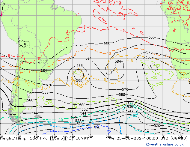 Geop./Temp. 500 hPa ECMWF mié 05.06.2024 00 UTC