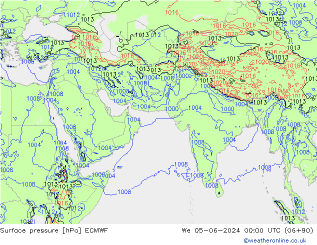 Atmosférický tlak ECMWF St 05.06.2024 00 UTC