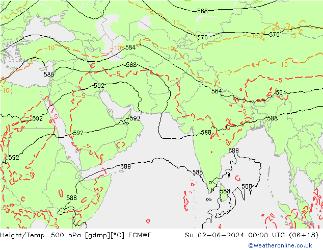 Z500/Rain (+SLP)/Z850 ECMWF  02.06.2024 00 UTC