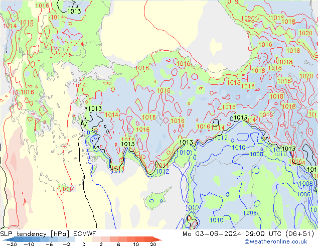 тенденция давления ECMWF пн 03.06.2024 09 UTC