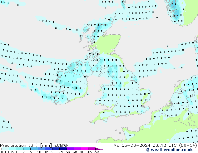 Z500/Rain (+SLP)/Z850 ECMWF Mo 03.06.2024 12 UTC