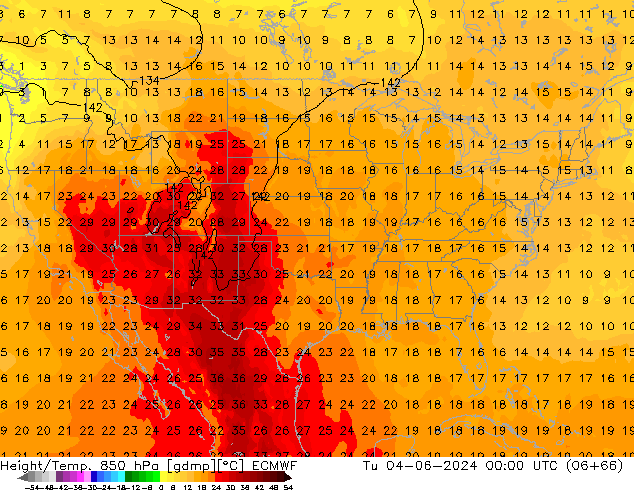 Z500/Rain (+SLP)/Z850 ECMWF Tu 04.06.2024 00 UTC