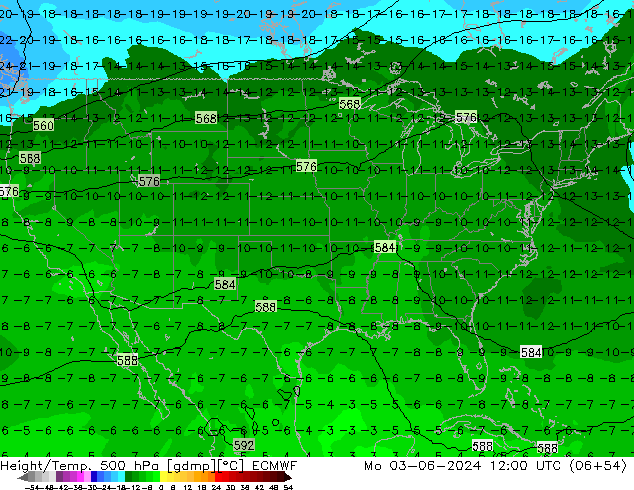 Z500/Rain (+SLP)/Z850 ECMWF lun 03.06.2024 12 UTC