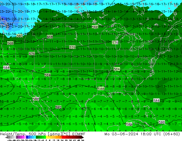 Geop./Temp. 500 hPa ECMWF lun 03.06.2024 18 UTC