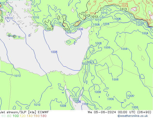 Corrente a getto ECMWF mer 05.06.2024 00 UTC