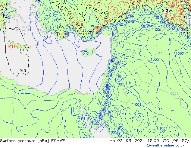 приземное давление ECMWF пн 03.06.2024 15 UTC