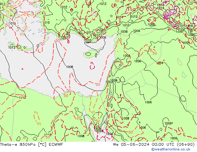 Theta-e 850hPa ECMWF We 05.06.2024 00 UTC